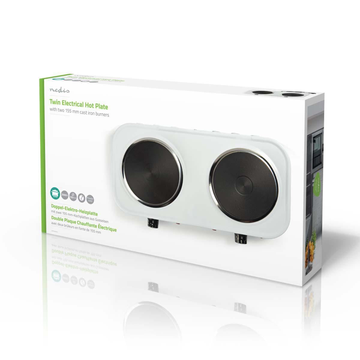 Nedis Electric Cooking Plates | Cooking zones: 2 | 2000 W | Overheating protection | White