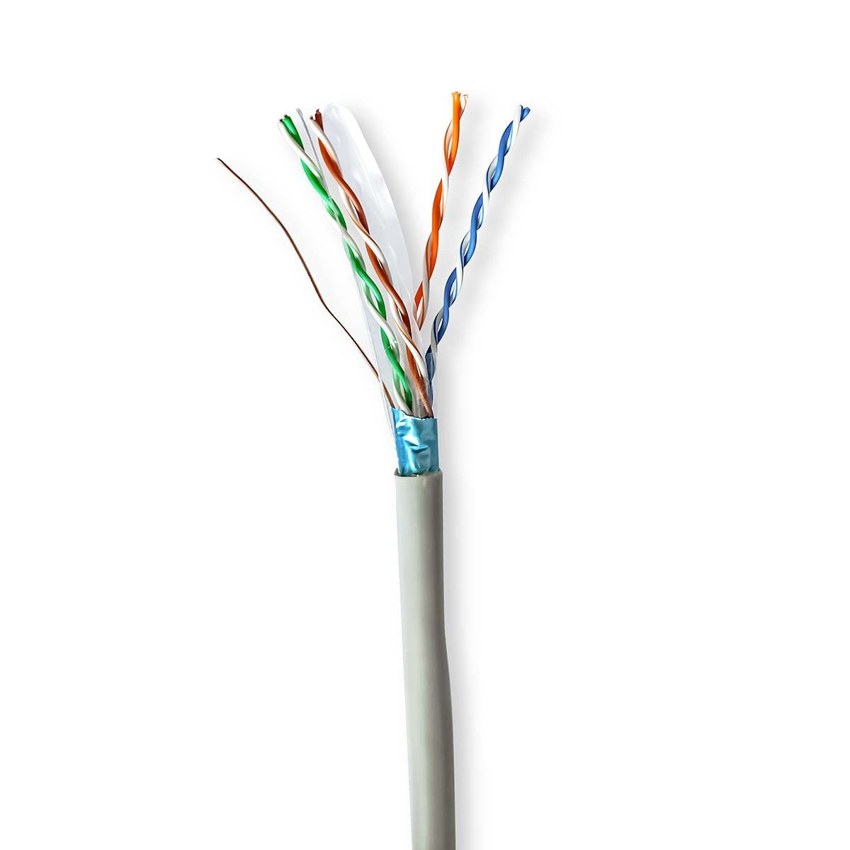 Nedis CCBG8522GY300S | Network Cable Roll | CAT6 | Solid | F/UTP | CCA | 305.0 m | Indoor | Round | PVC | Grey | Pull Box