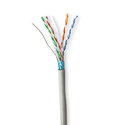 Nedis CCBG8522GY300S | Network Cable Roll | CAT6 | Solid | F/UTP | CCA | 305.0 m | Indoor | Round | PVC | Grey | Pull Box