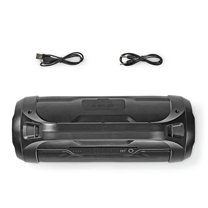 Nedis Bluetooth® Party Boombox | 6 hrs | 2.0 | 60 W | Media playback: AUX / Micro SD / USB | IPX5 | Linkable | Carrying handle | Party lights | Black