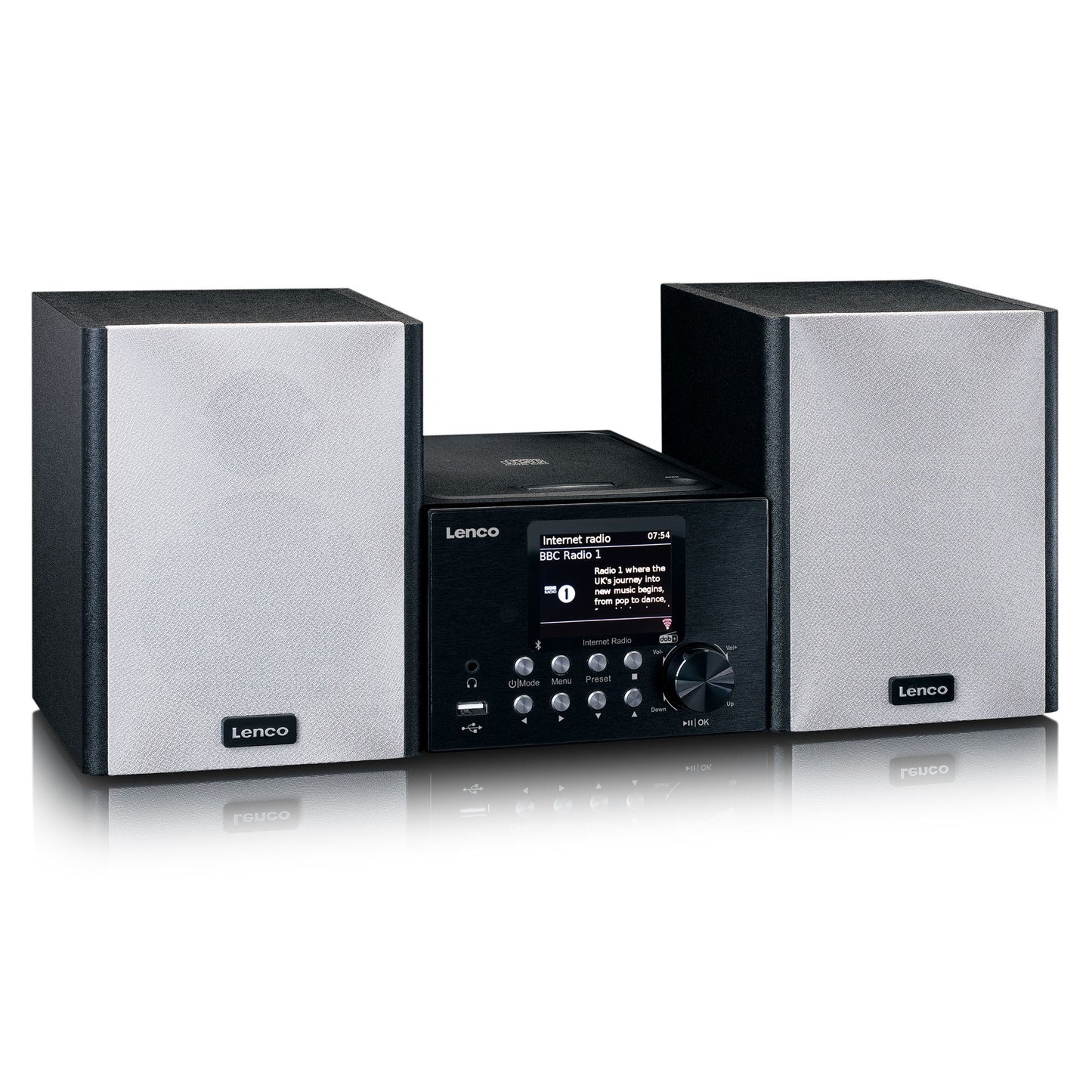 Lenco MC-250BK | Micro Music System | Internet | DAB+ Radio | Bluetooth® Speakers | CD / MP3 | Black