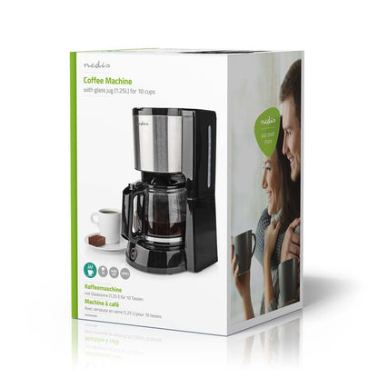 Nedis Coffee Maker | Filter Coffee | 1.5 l | 12 Cups | Keep warm feature | Black / Silver