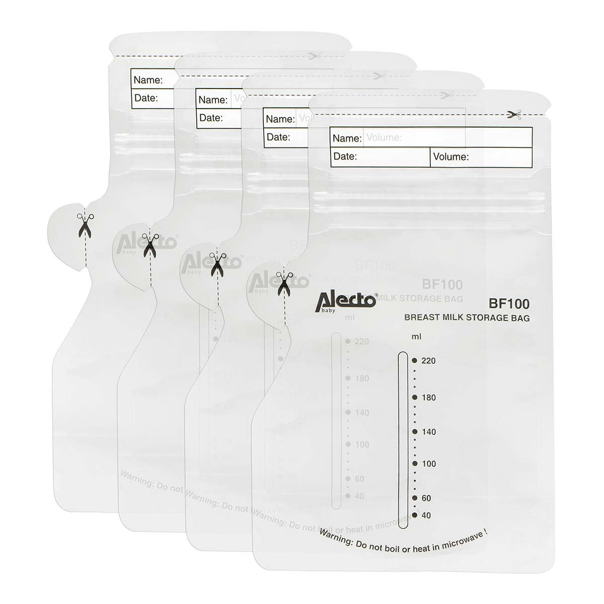 Alecto BF-100 | Breast Milk Storage Bags 220 ml | 100 pieces