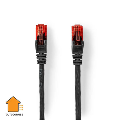 Nedis CCGL85900BK300 | CAT6 Network Cable | RJ45 Male | RJ45 Male | U/UTP | 30.0 m | Outdoor | Round | PE | Black | Label