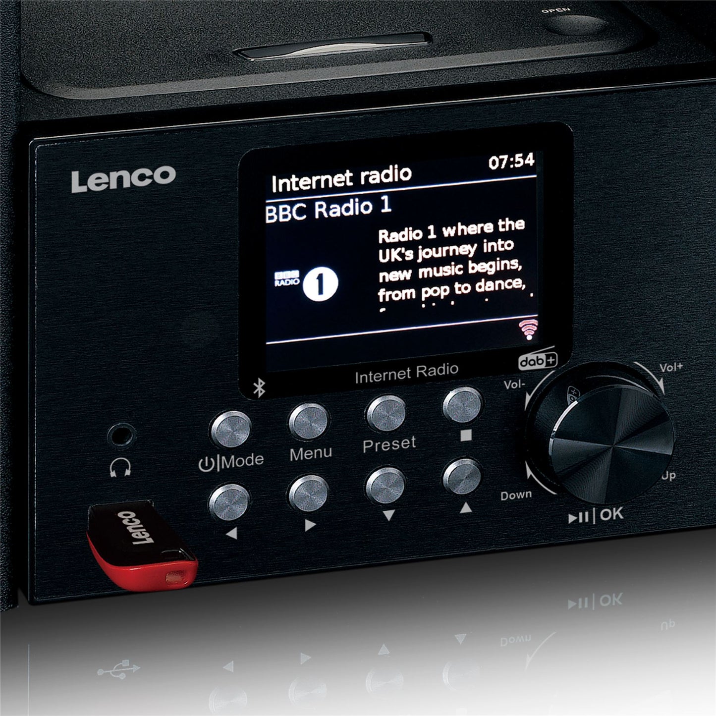 Lenco MC-250BK | Micro Music System | Internet | DAB+ Radio | Bluetooth® Speakers | CD / MP3 | Black