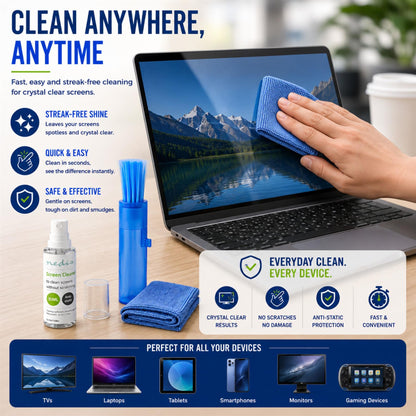 Nedis Screen Cleaner | Spray | 35 ml | Notebook / Smartphone / Tablet / TV Screen | Wiper included