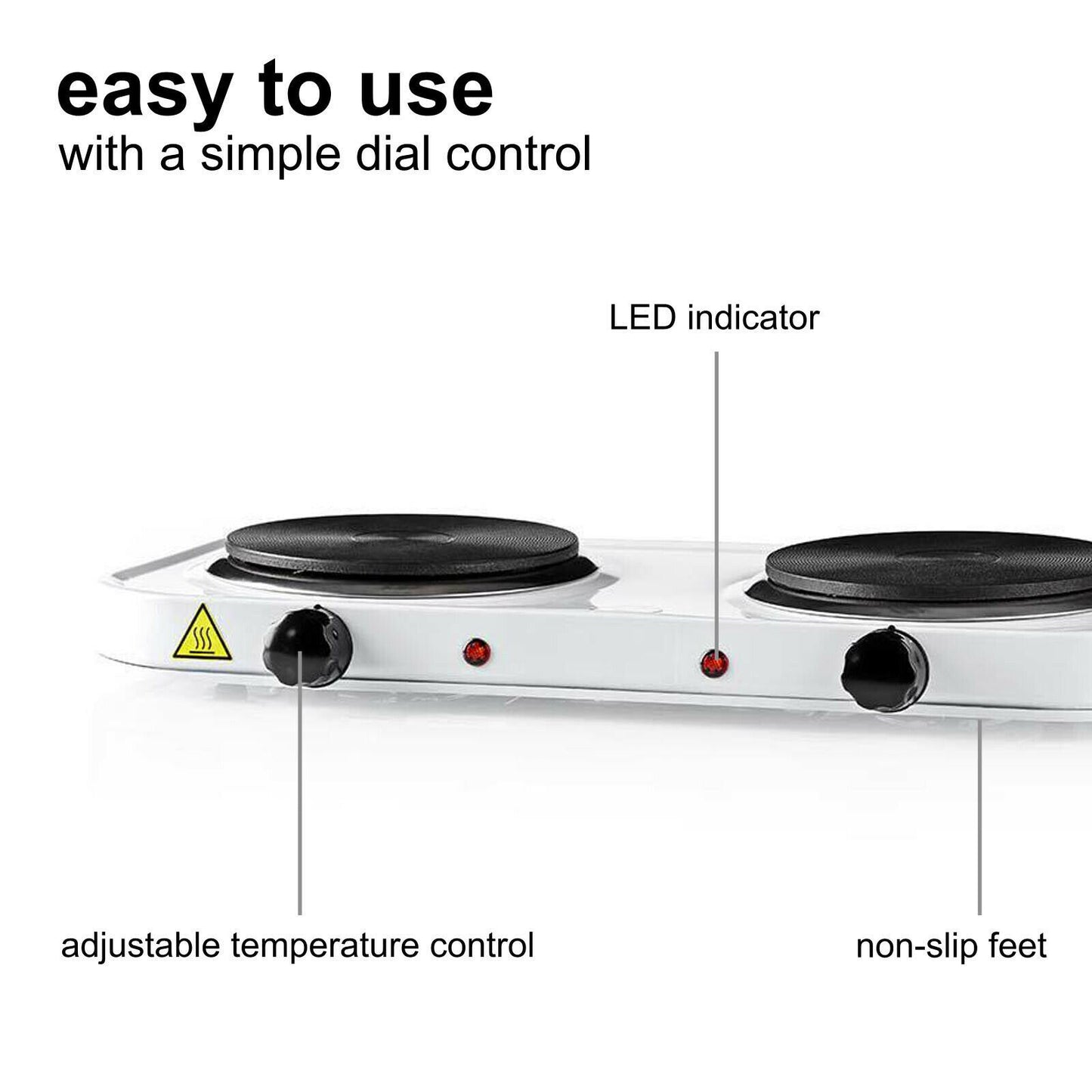 Nedis Electric Cooking Plates | Cooking zones: 2 | 2000 W | Overheating protection | White