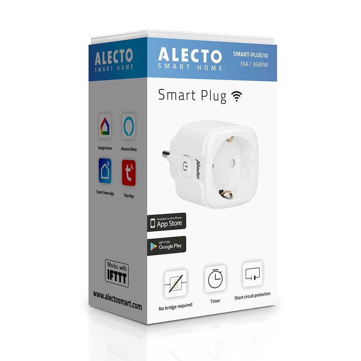 Alecto SMART-PLUG10 Schuko EU Smart Wi-Fi plug 16A 3680W