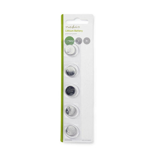 Nedis Lithium Button Cell Battery CR1632 | 3 V DC | Precharged | 5-Pack