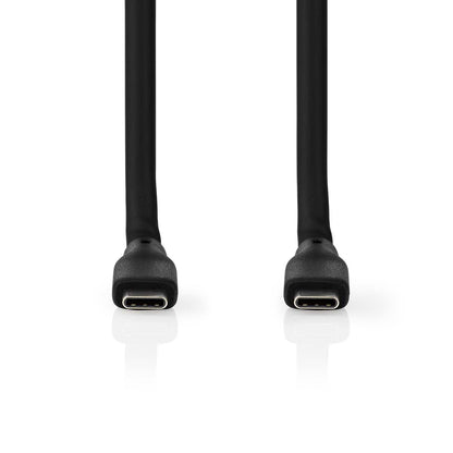 Nedis USB Cable | USB 3.2 Gen 2 | USB-C™ Male | USB-C™ Male | 240 W | 8K@30Hz | 20 Gbps | Nickel Plated | 1.00 m | Round | Silicone | Black | Box
