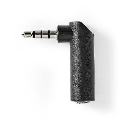 Nedis CAGP22980BK | Stereo Audio Adapter | 3.5 mm Male | 3.5 mm Female | Nickel Plated | Angled 90° | Metal | Black | 10 pcs | Polybag