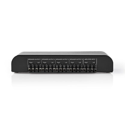Nedis Speaker Control Switchbox | 4 port(s) | Terminal Screws | Speaker impedance: 4-16 Ohm | Maximum load per channel: 200 W | Aluminium | Black