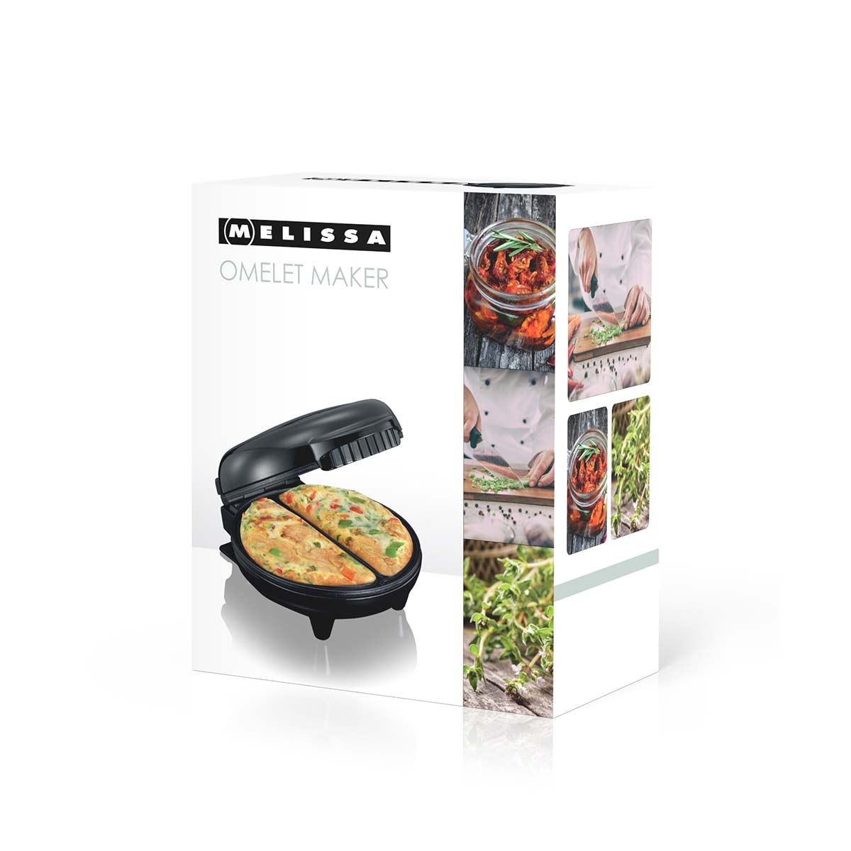 MELISSA Omelet Maker | Makes 2 Omlets at one Time | 750W | Black