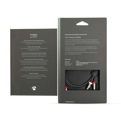 Nedis Stereo Audio Cable | 2x RCA Male | 2x RCA Male | Gold Plated | 1.00 m | Round | Grey / Gun Metal Grey | Cover Window Box