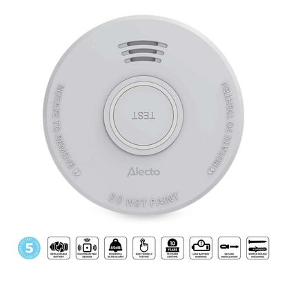 Alecto SD530 Smoke detector | >85 dB | Battery Powered | EN14604:2005/AC:2008 | White