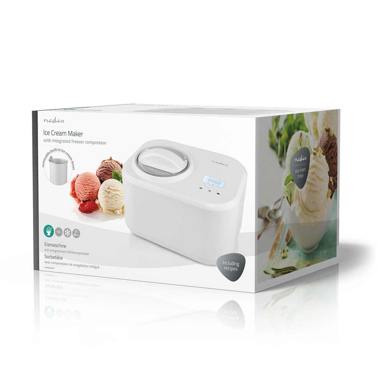 Nedis Ice Cream Maker | 1.0 l | White | Plastic