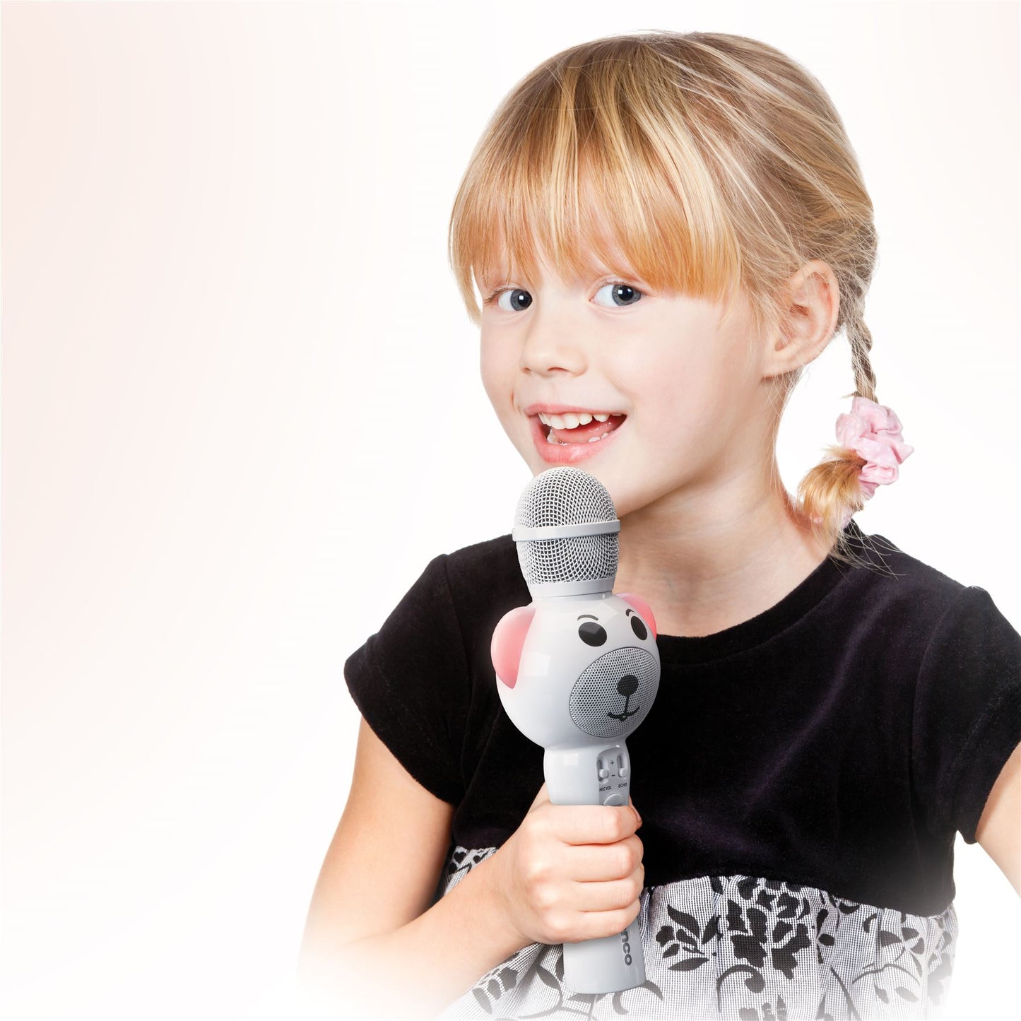 Lenco BMC-060WH | Kids Karaoke Bluetooth® Microphone | with SD Slot | LED Lights | Aux Out | White