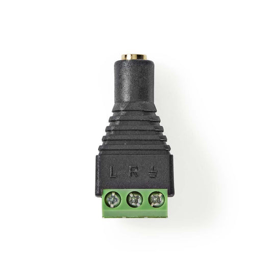 Nedis CCTV Security Connector | 3-Way Terminal Block | 3.5mm Jack Female | Female | Black / Green