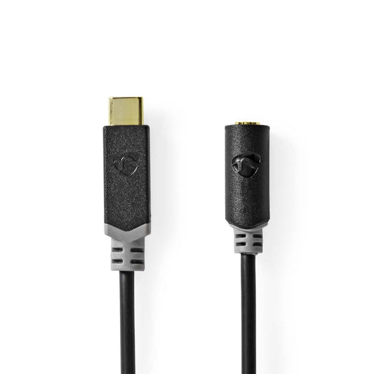 Nedis USB-C™ Adapter | USB 2.0 | USB-C™ Male | 3.5 mm Female | 1.00 m | Round | Gold Plated | PVC | Black | Box