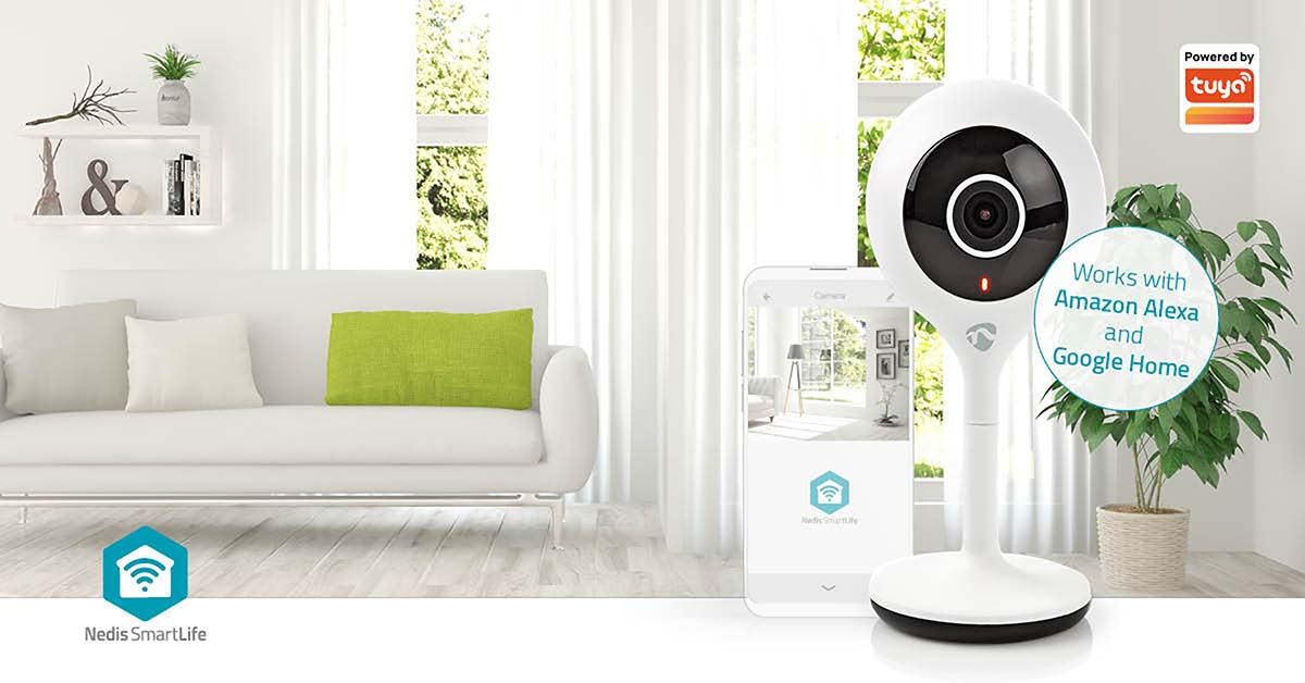 Nedis SmartLife Indoor Camera | Wi-Fi | Full HD 1080p | Cloud Storage (optional) / microSD (not included) | With motion sensor | Night vision | White