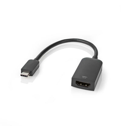 Nedis USB-C™ Adapter | USB 3.2 Gen 1 | USB-C™ Male | HDMI™ Output | 4K@60Hz | 0.20 m | Round | Nickel Plated | PVC | Black | Box