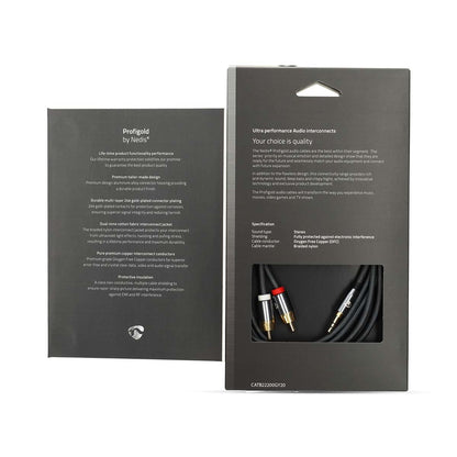 Nedis Stereo Audio Cable | 3.5 mm Male | 2x RCA Male | Gold Plated | 2.00 m | Round | Grey / Gun Metal Grey | Cover Window Box