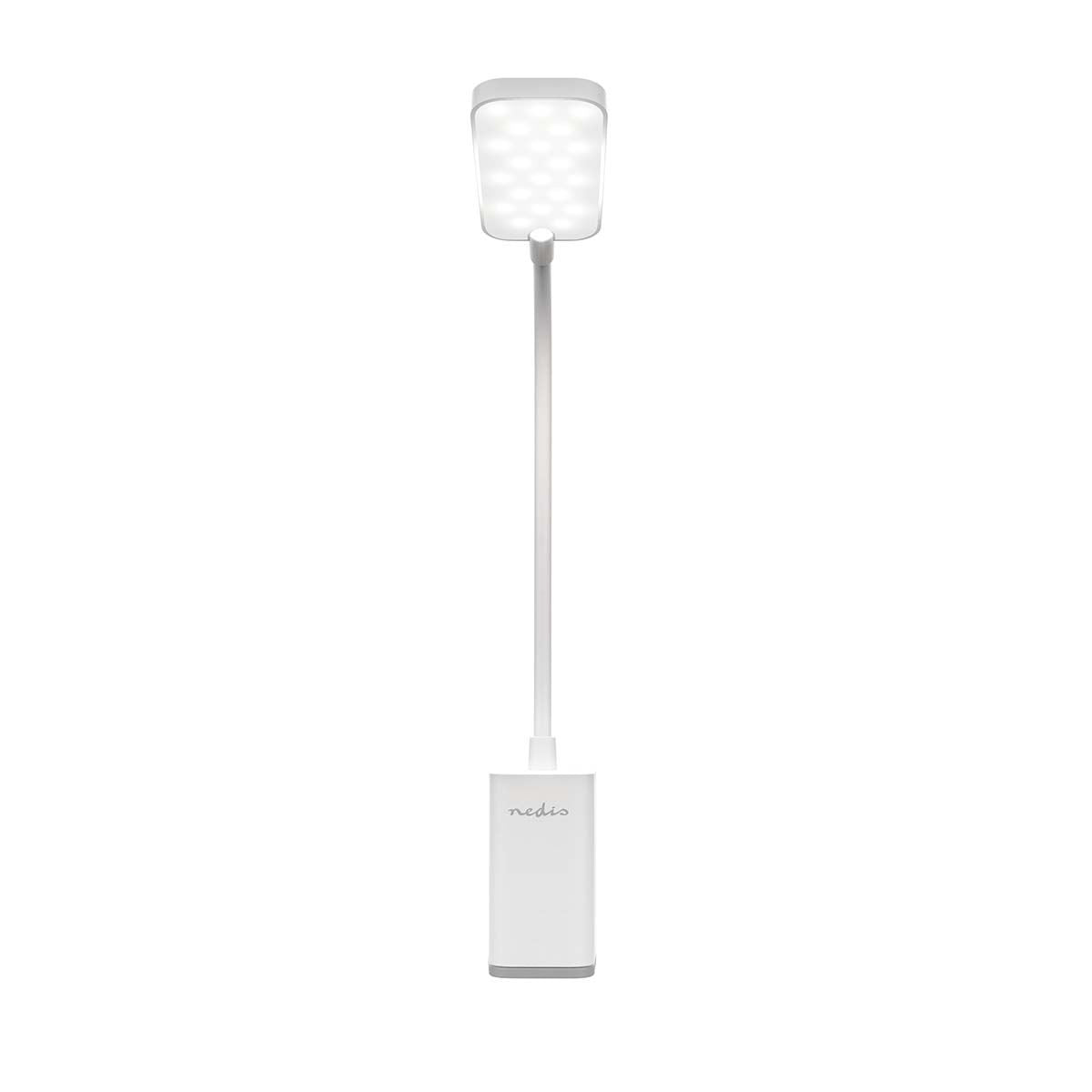 Nedis LTLR10WT | LED Desk Lamp | Dimmable | 1 Light Mode | 90 lm | Rechargeable | Touch Function | White