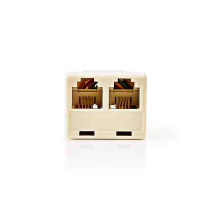 Nedis CTGB90990IV | Telecom Splitter | RJ11 Female | 2x RJ11 (4/6) Female | ABS | Ivory | Box