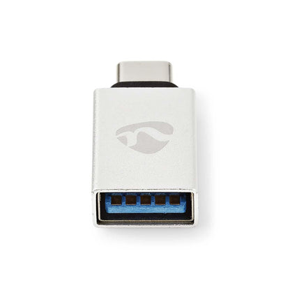 Nedis USB-C™ Adapter | USB 3.2 Gen 1 | USB-C™ Male | USB-A Female | 5 Gbps | Round | Nickel Plated | Silver | Cover Window Box