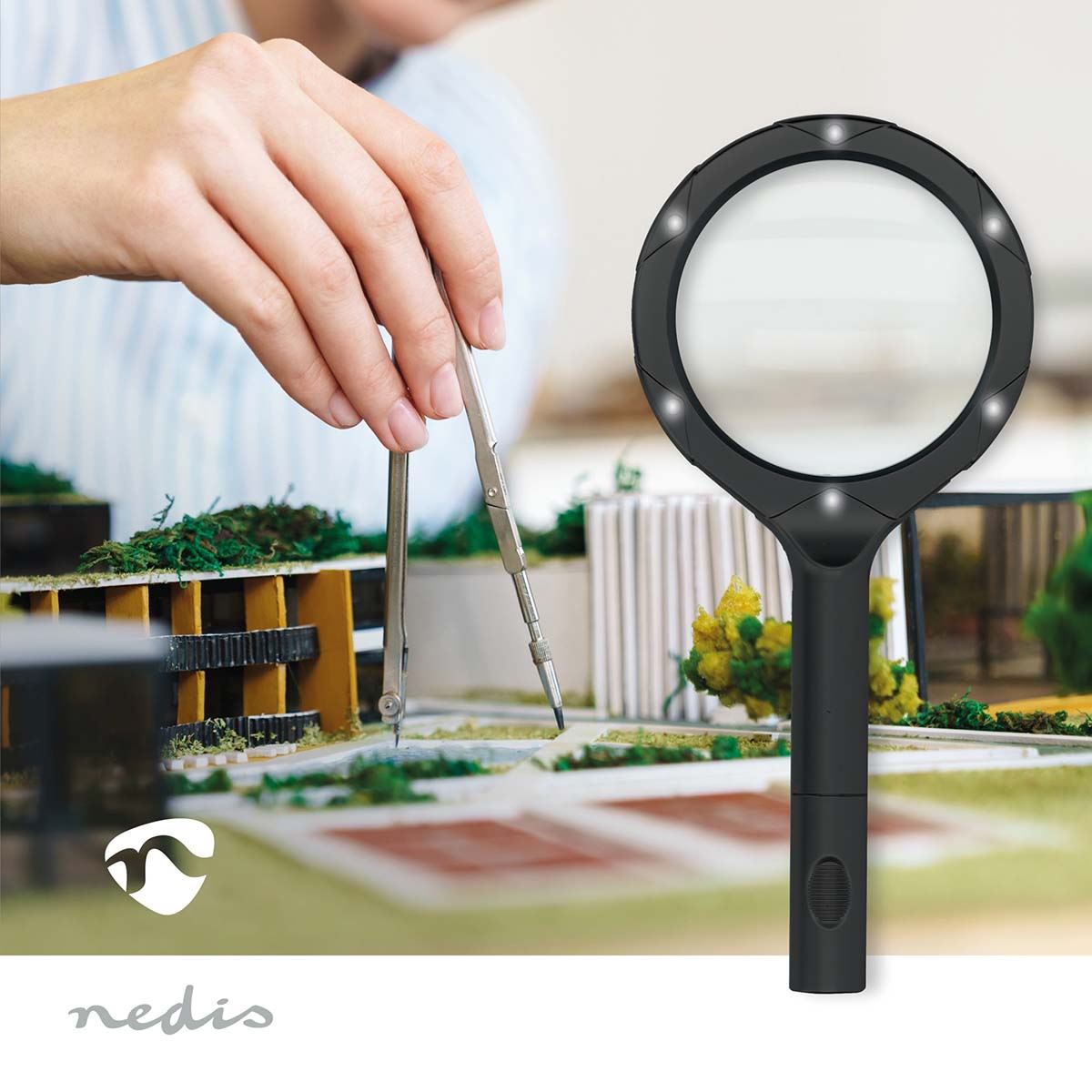 Nedis Handheld Magnifiers | Lens strength: 4 Diopter | 10000 K | 0.05 W | 9 lm | Black