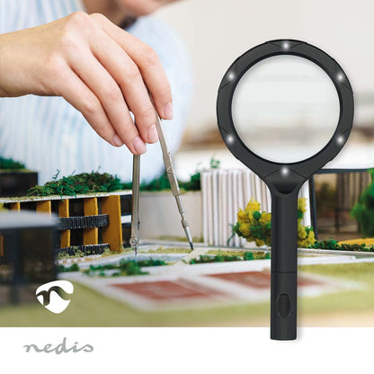 Nedis Handheld Magnifiers | Lens strength: 4 Diopter | 10000 K | 0.05 W | 9 lm | Black