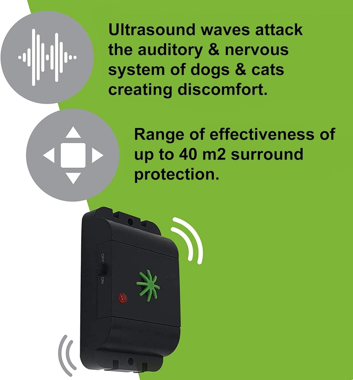 Isotronic Dog and Cat Repellent | 18 - 32 kHz | Outdoor