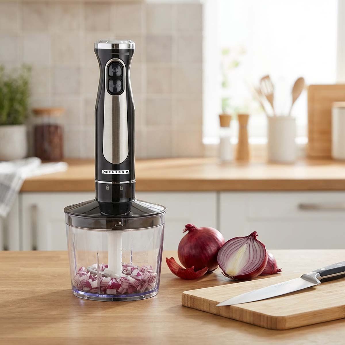 MELISSA Hand Blender 600 W | Mains Powered | Speed settings: 2-Speed Setting | Black / Silver