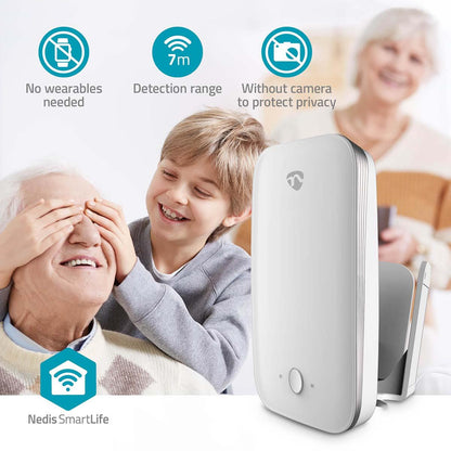 Nedis Fall Detector | Wi-Fi | Detection range: 7 m | Effective field of view (horizontal): ±45° | Effective field of view (vertical): ±45° | IP54 | White