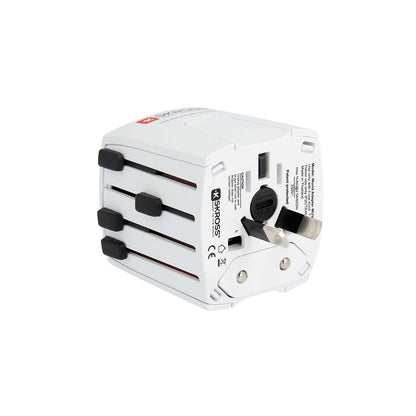 Skross SKross | MUV USB (2xA) Compact 2-pole world travel adapter with 2 integrated USB ports