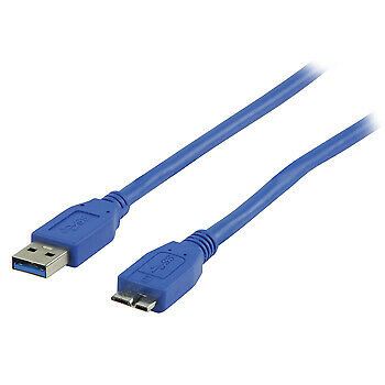 Nedis USB Cable | USB 3.2 Gen 1 | USB-A Male | USB Micro-B Male | 5 Gbps | Nickel Plated | 5.00 m | Round | PVC | Blue | Envelope