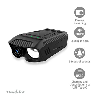 Nedis Cycling Camera | 1080p@30fps | 2 MPixel | 600 min | 70 ° | 300 min | Mounts included | Black