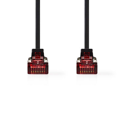 Nedis CAT6 Network Cable | RJ45 Male | RJ45 Male | U/UTP | 2.00 m | Snagless | Flat | PVC | Black | Label