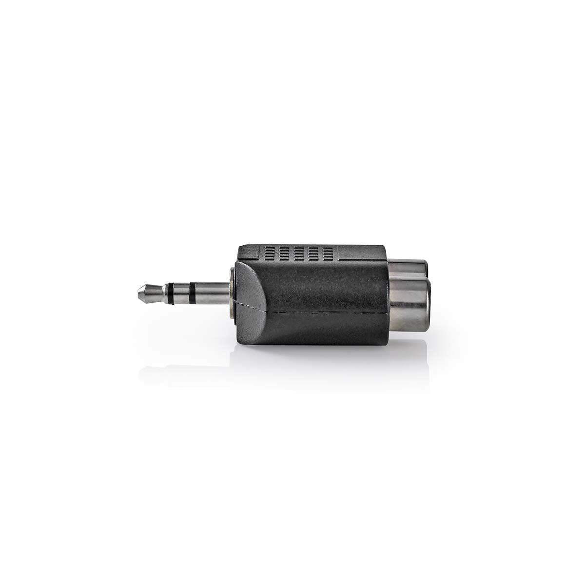 Nedis CAGB22940BK | Stereo Audio Adapter | 3.5 mm Male | 2x RCA Female | Nickel Plated | Straight | ABS | Black | 1 pcs | Box