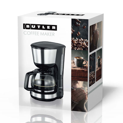 Butler Coffee Maker Filter Coffee | 1.25 l | 10 Cups | Keep warm feature | Black