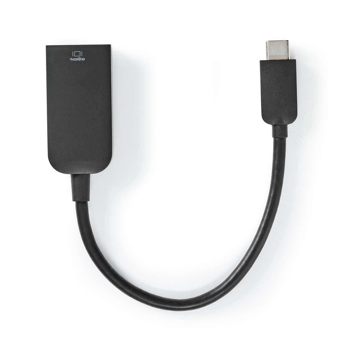Nedis USB-C™ Adapter | USB 3.2 Gen 1 | USB-C™ Male | HDMI™ Output | 4K@60Hz | 0.20 m | Round | Nickel Plated | PVC | Black | Box