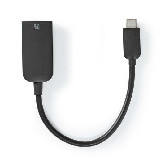 Nedis USB-C™ Adapter | USB 3.2 Gen 1 | USB-C™ Male | HDMI™ Output | 4K@60Hz | 0.20 m | Round | Nickel Plated | PVC | Black | Box