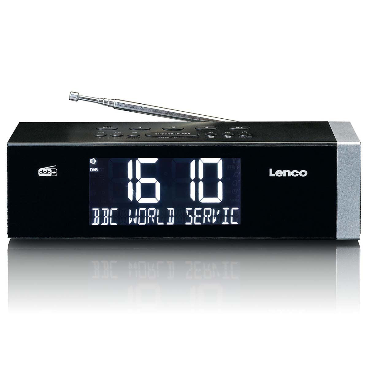 Lenco CR-640BK | DAB+ FM Clock Radio | USB | Bluetooth® Speaker | Black