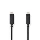 Nedis USB Cable | USB 3.2 Gen 1 | USB-C™ Male | USB-C™ Male | 60 W | 4K@60Hz | 5 Gbps | Nickel Plated | 2.00 m | Round | PVC | Black | Box | 17.080.829