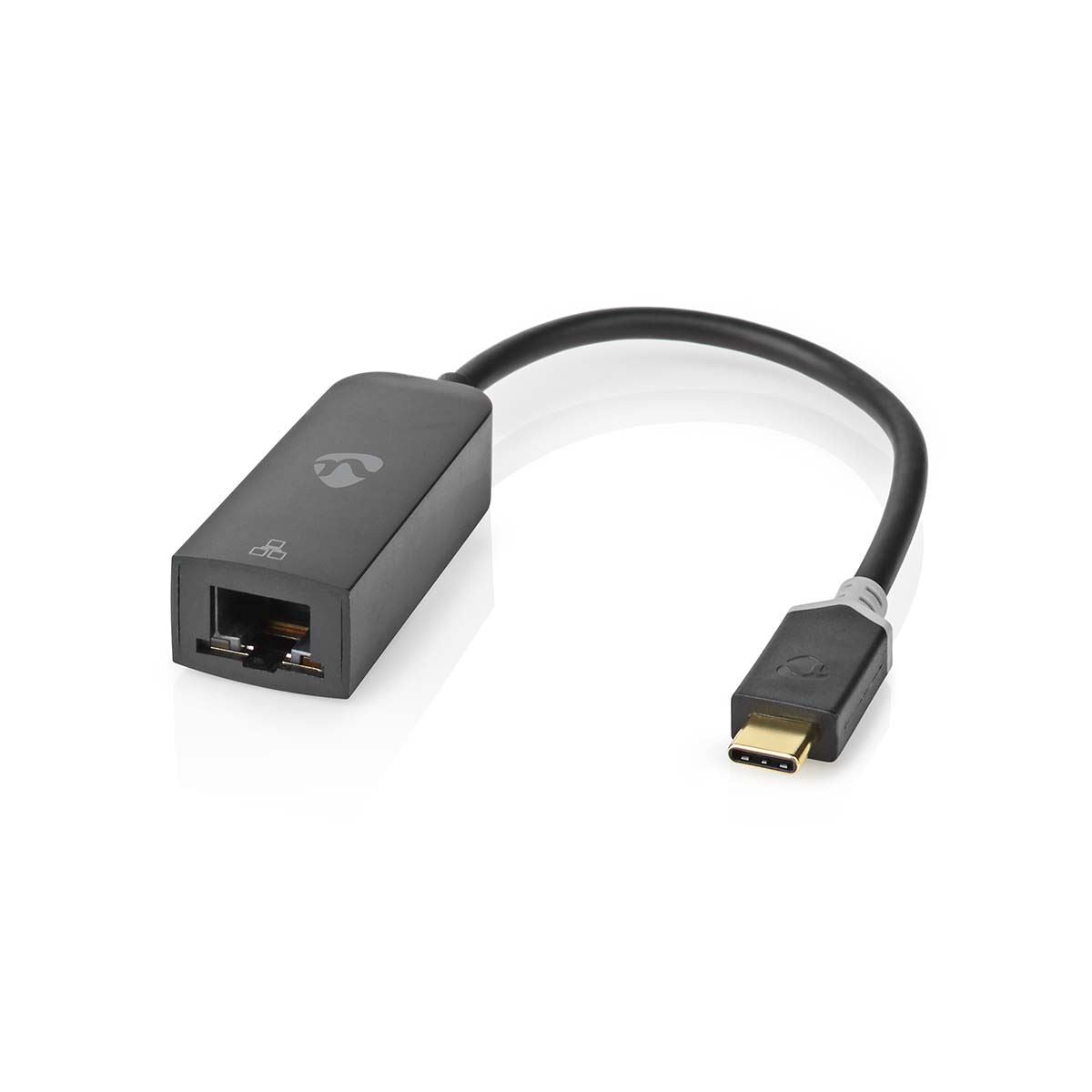 Nedis USB Network Adapter | USB 3.2 Gen 1 | 1000 Mbps | USB-C™ Male | RJ45 Female | 0.20 m | Round | Gold Plated | Tinned Copper | Anthracite | Box