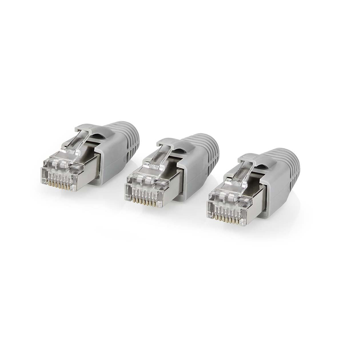 Nedis RJ45 Connector | RJ45 Pass Through | Solid/Stranded FTP CAT6 | Straight | Gold Plated | 10 pcs | PVC | Black / Grey / White | Box