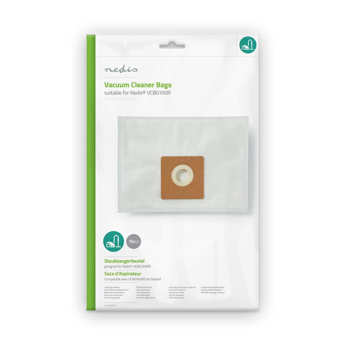 Nedis DUBG120NED10 | Vacuum Cleaner Bag | 10 pcs | Synthetic | Most sold for: Nedis DUBG120NED10 | VCBG100xx | White