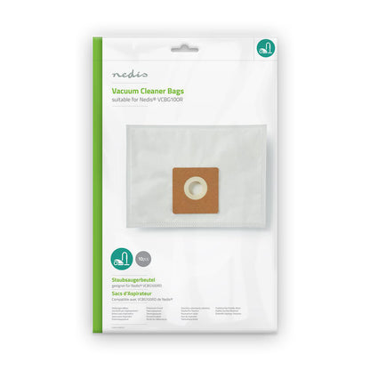 Nedis DUBG120NED10 | Vacuum Cleaner Bag | 10 pcs | Synthetic | Most sold for: Nedis DUBG120NED10 | VCBG100xx | White