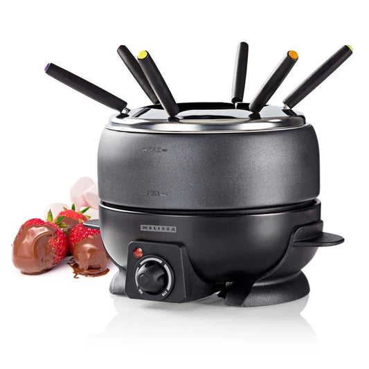 MELISSA Fondue Set | 6 Persons | 2.3 l | Adjustable temperature control | 800 W | Cool touch handles | Anti-slip feet | Overheating protection