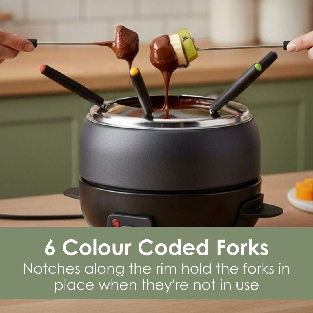 MELISSA Fondue Set | 6 Persons | 2.3 l | Adjustable temperature control | 800 W | Cool touch handles | Anti-slip feet | Overheating protection